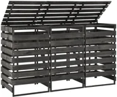 Kosze na śmieci - VidaXL Lumarko Osłona na 3 kosze na śmieci, 210x75x121 cm, malowana sosna 315412 VidaXL - miniaturka - grafika 1
