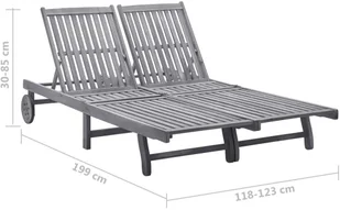 vidaXL Leżaki, 2 szt., lite drewno akacjowe 311874 - Leżaki ogrodowe - miniaturka - grafika 8