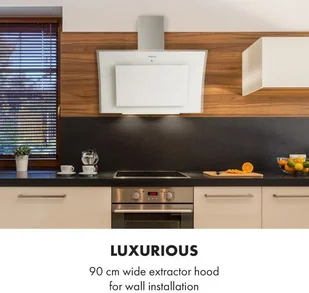 Klarstein Sabia 90 Biały (CGCH2-Sabia-90-WH) - Okapy kuchenne - miniaturka - grafika 2