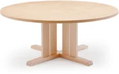 Stoły i stoliki do biura - AJ Produkty Stół KUPOL, 1300x600 mm, beżowe linoleum, brzoza - miniaturka - grafika 1
