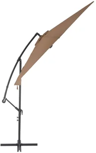 vidaXL Parasol wiszący z aluminiowym słupkiem, 300 cm, kolor taupe - Parasole ogrodowe - miniaturka - grafika 4