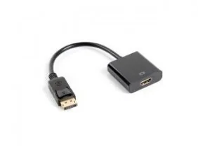 Lanberg Adapter Displayport M) > HDMI F) 10cm (AD-0009-BK) - Adaptery i przejściówki - miniaturka - grafika 2