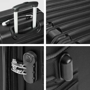 tectake Zestaw walizek ABS 4 częściowy - czarny 402024 - Walizki - miniaturka - grafika 9