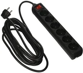 Przedłużacze i rozgałęźniki - Hama listwa zasilająca (przewód o długości 5 m, 6-biegowa gniazd z wyłącznikiem i zabezpieczeniem przed dziećmi, sprawdzone pod kątem 45 stopni, GS, gniazdo wielokrotne) listwy czarna 00137266 - miniaturka - grafika 1