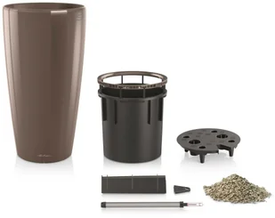 Lechuza Donica Rondo 32 ALL-IN-ONE, taupe, wysoki połysk, 15784 - Donice - miniaturka - grafika 7