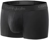 Bielizna sportowa męska - ComfyBalls COMFYBALLS Bokserki do biegania REGULAR WOOD czarne - miniaturka - grafika 1