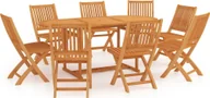Meble ogrodowe - vidaXL 9-częściowy zestaw mebli ogrodowych lite drewno tekowe 3059564 - miniaturka - grafika 1