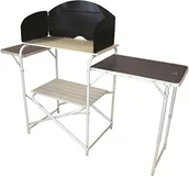 Meble turystyczne - Highlander aluminium Camping Kitchen Stand & Folding Tables, srebrny, jeden rozmiar FUR082 - miniaturka - grafika 1