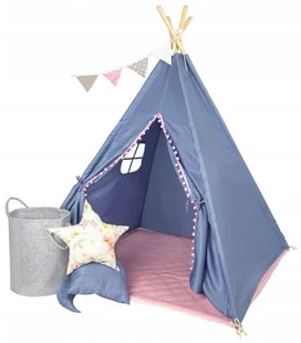 4iQ Szaro Różowy Namiot Tipi Królik + Poduszki - Namioty i tipi dla dzieci - miniaturka - grafika 2