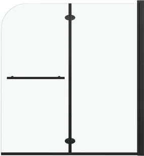 VidaXL Składany parawan nawannowy, 2 panele, ESG, 120 x 140 cm, czarny 147194         VidaXL - Parawany nawannowe - miniaturka - grafika 2