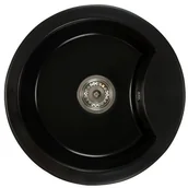 Zlewozmywaki - Brado Zlewozmywak granitowy MILA czarny mat milaczm - miniaturka - grafika 1