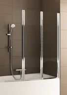 Parawany nawannowe - KFA KFA Modern 2 Parawan nawannowy trzyczęściowy 120x140 cm profile chrom szkło przejrzyste 170-06992P - miniaturka - grafika 1