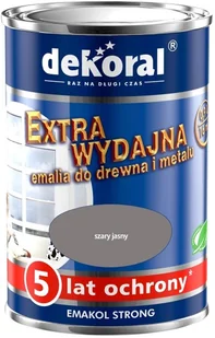 Dekoral Emalia Ftalowa Emakol Strong Szary Jasny Pojemność 0,9 L - Emalie Dekoral Emalia Ftalowa Emakol Strong Szary Jasny Pojemność 0,9 L - Emalie - miniaturka - grafika 1
