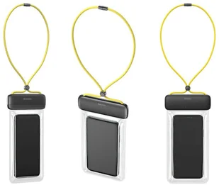 Baseus Etui wodoodporne wodoszczelne do telefonu 7,2 IPX8 Czarno-żółty ACFSD-DGY - Etui i futerały do telefonów - miniaturka - grafika 2