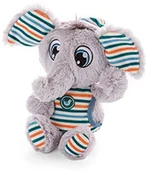 Maskotki i pluszaki - Nici 47190 czapka do spania Polino 22 cm pluszowa piżama w paski puszysta pluszowa pluszowa zabawka jako pomoc w zasypianiu dla dziewcząt, chłopców i niemowląt pluszowy słoń, szary/kolorowy 47190 - miniaturka - grafika 1