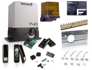 FAAC Zestaw do bramy przesuwnej 740 + listwy + lampa 740 - Zestawy do bram - miniaturka - grafika 2