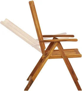 vidaXL Rozkładane krzesła ogrodowe, 3 szt., lite drewno akacjowe - Fotele i krzesła ogrodowe - miniaturka - grafika 5