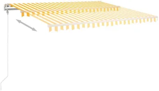 VidaXL Lumarko Automatycznie zwijana markiza, 450 x 300 cm, żółto-biała! 3068928 VidaXL - Markizy - miniaturka - grafika 3