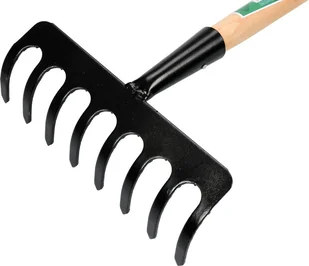 Flo Grabie metalowe 8 zębów z trzonkiem drewnianym 35741 ZYSKAJ RABAT 30 ZŁ 35741 - Grabie i motyki - miniaturka - grafika 2