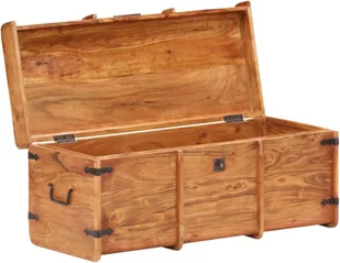vidaXL Skrzynia, 90x40x40 cm, lite drewno akacjowe vidaXL - Pudła i pojemniki do przechowywania - miniaturka - grafika 19