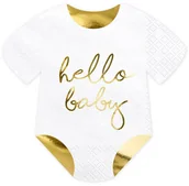 Baby shower i roczek - Party Deco Serwetki Śpioszki Hello Baby - 15 cm - 20 szt. SPK13-008-019 - miniaturka - grafika 1