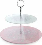 Tace i patery - Mondex PATERA SZKLANA 2-POZIOMOWA 20/27cm LAMPART ROSE MONDEX HTBD1623 002B23 - miniaturka - grafika 1