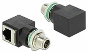 Kable - Delock Adapter sieciowy M12 8 pin X kodowany wtyk do gniazda RJ45 66565 - miniaturka - grafika 1