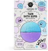 Kosmetyki kąpielowe dla dzieci - Nailmatic Kids Twin Bath Bomb podwójna kula do kąpieli dla dzieci Blue/Violet 170g 105945-uniw - miniaturka - grafika 1