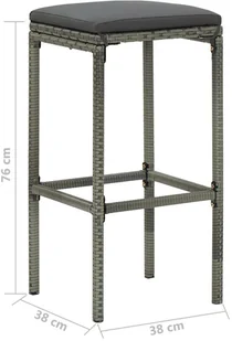 vidaXL 3-częściowy zestaw mebli barowych, polirattan, szary 313472 - Stoły z krzesłami vidaXL 3-częściowy zestaw mebli barowych, polirattan, szary 313472 - Stoły z krzesłami - miniaturka - grafika 25