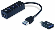 Huby USB - Conceptronic HUBBIES04B 4-portowy hub USB 3.0 i adapter OTG do USB-C HUBBIES04B - miniaturka - grafika 1