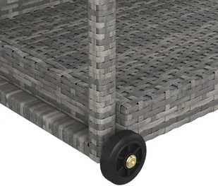 shumee Wózek barowy szary 100x45x83 cm polirattan - Wózki na żywność - miniaturka - grafika 6
