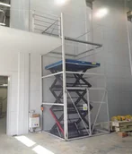 Stoły warsztatowe - 018 Podnośnik podest nożycowy udźwig 900 kg wymiary platformy 1800x1200mm wysokość podnoszenia min/max 700-3400 mm moc 2,3kW) 01876700 76700-uniw - miniaturka - grafika 1