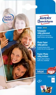 Avery Zweckform c2522  60 Classic Inkjet Photo Paper (A6, pokryte z jednej strony, błyszczący, 180 G/M) 60 arkuszy C2522-60 - Papier do drukarek - miniaturka - grafika 2
