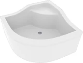 Brodziki prysznicowe - Durasan Global 90x90 półokrągły z siedziskiem biały - miniaturka - grafika 1