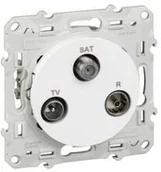 Gniazdka elektryczne - Schneider Gniazdo podtynkowe R/TV/SAT końcowe Odace S530461 aluminium - miniaturka - grafika 1