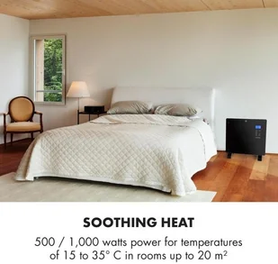 Klarstein Klarstein Norderney Grzejnik konwekcyjny termostat timer 1000 W 20 m kolor czarny ACO14-Norderney1000B - Ogrzewanie przenośne - miniaturka - grafika 2