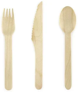 Party Deco Zestaw sztućców drewnianych Woodland - 18 szt. SDR2 - Gadżety na imprezę - miniaturka - grafika 2