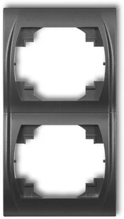 Karlik LOGO 11LRH-2 Grafit Ramka podwójna poziom RTV003085 - Klawisze i ramki - miniaturka - grafika 2