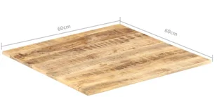 vidaXL Blat stołu, lite drewno mango, 15-16 mm, 60x60 cm vidaXL - Blaty meblowe i parapety okienne - miniaturka - grafika 7
