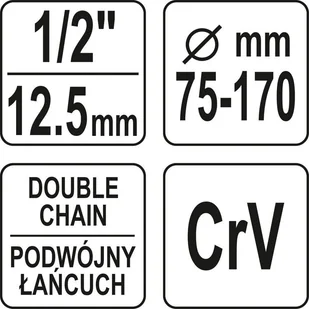 Yato KLUCZ ŁAŃCUCHOWY DO FILTRÓW OLEJU ZAKRES 70-170mm NAPĘD 1/2" YT-08254 - Narzędzia warsztatowe - miniaturka - grafika 5
