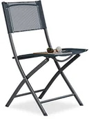 Fotele i krzesła ogrodowe - Relaxdays Krzesło składane  balkon, metal, tworzywo sztuczne, krzesło składane krzesło ogrodowe, wys. x szer. x gł.: 87 x 55 x 48,5 cm, balkon, antracytowy szary 10020943 - miniaturka - grafika 1