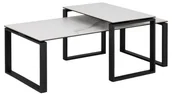 Ławy i stoliki kawowe - Actona Zestaw dwóch stolików Katrine czarny/biały ceramika AC-N21-186 - miniaturka - grafika 1