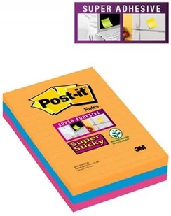 Post-It 3M Bloczek samoprzylepny Super Sticky w linie (4690-SS3BGK-EU), 101x152mm, 3x90 kart., paleta Bangkok 3M-70005271997 - Etykiety samoprzylepne i bloki etykiet - miniaturka - grafika 3