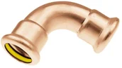 Rury - KAN therm Łuk miedziany therm dwukielichowy 90° Press Gaz 22 mm CHA955 - miniaturka - grafika 1