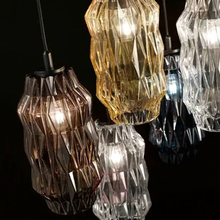 Selene Lampa wisząca Origami ze szkła, szaro-brązowa - Lampy sufitowe - miniaturka - grafika 4