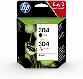 Tonery oryginalne - HP 304 Combo Pack - 2-pak - czarny, na bazie barwnika trójkolorowy, 3JB05AE 3JB05AE - miniaturka - grafika 1