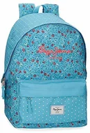 Plecaki - Pepe Jeans Pepe Jeans Ava elastyczny plecak szkolny niebieski 32 x 42 x 15 cm poliester 23,52 l 63423D1 - miniaturka - grafika 1