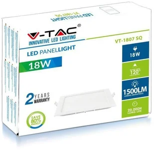 V-TAC Downlight panel premium LED 18W 4000K okrągły VT-1807 VT-1807 - Lampy sufitowe - miniaturka - grafika 3