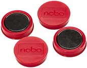 Magnesy - Nobo 1901452 przyczepności magnesów, udźwig: 800 G, okrągły 38 MM, 4 sztuka, czerwony 1901452 - miniaturka - grafika 1