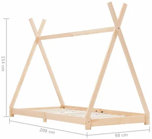 vidaXL Rama łóżka dziecięcego, lite drewno sosnowe, 90 x 200 cm vidaXL - Łóżka dla dzieci i młodzieży - miniaturka - grafika 8